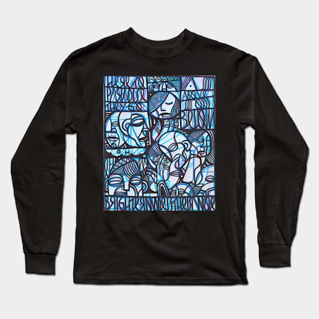 as above so below abstract figure design art Long Sleeve T-Shirt by charlesstat3